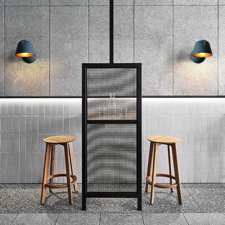 Bol contemporain nordique rond cadre en fer 1-lumière pour salon 