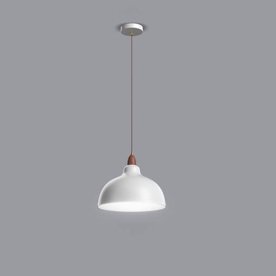 Lustre suspendu moderne minimaliste en forme de bol en bois avec 1 lumière pour chambre 
