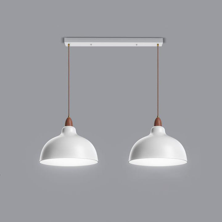 Moderne minimalistische schalenförmige Hardware Holz 2/3 Licht Insel Licht Kronleuchter für Esszimmer 