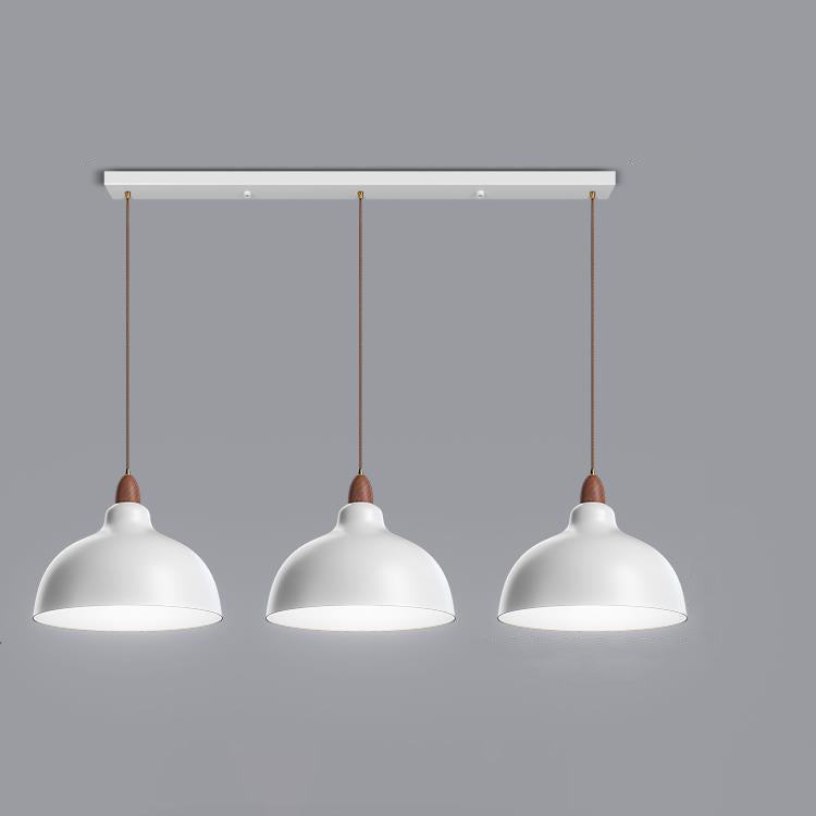 Moderne minimalistische schalenförmige Hardware Holz 2/3 Licht Insel Licht Kronleuchter für Esszimmer 