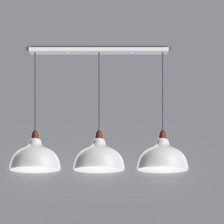 Moderne minimalistische schalenförmige Hardware Holz 2/3 Licht Insel Licht Kronleuchter für Esszimmer 