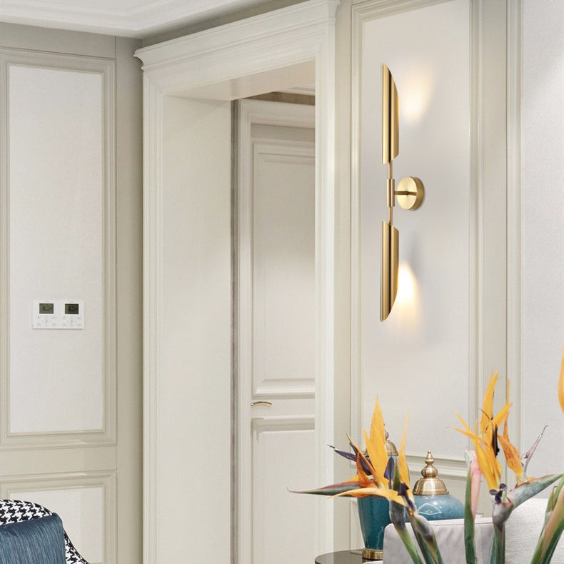 Modern Luxury Geometric Golden Arrow Iron Glass 1/2 Light Wall Sconce Lamp For Bedroom