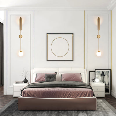 Modern Luxury Geometric Golden Arrow Iron Glass 1/2 Light Wall Sconce Lamp For Bedroom