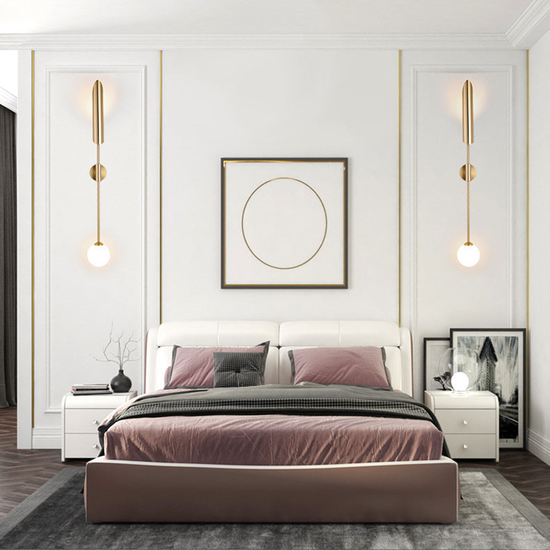 Modern Luxury Geometric Golden Arrow Iron Glass 1/2 Light Wall Sconce Lamp For Bedroom
