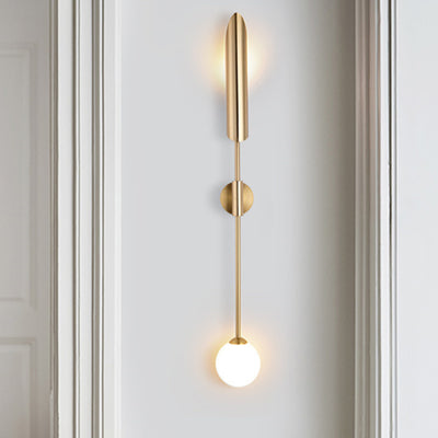 Modern Luxury Geometric Golden Arrow Iron Glass 1/2 Light Wall Sconce Lamp For Bedroom