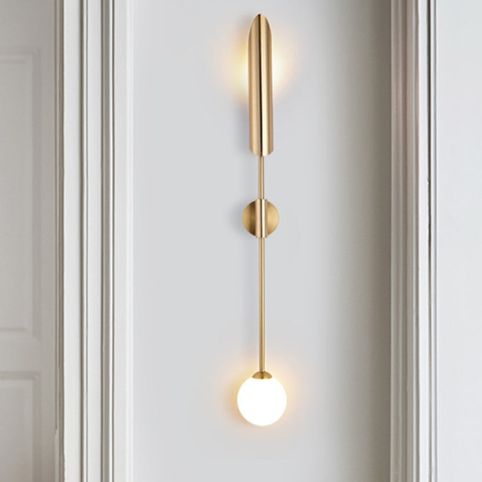 Modern Luxury Geometric Golden Arrow Iron Glass 1/2 Light Wall Sconce Lamp For Bedroom