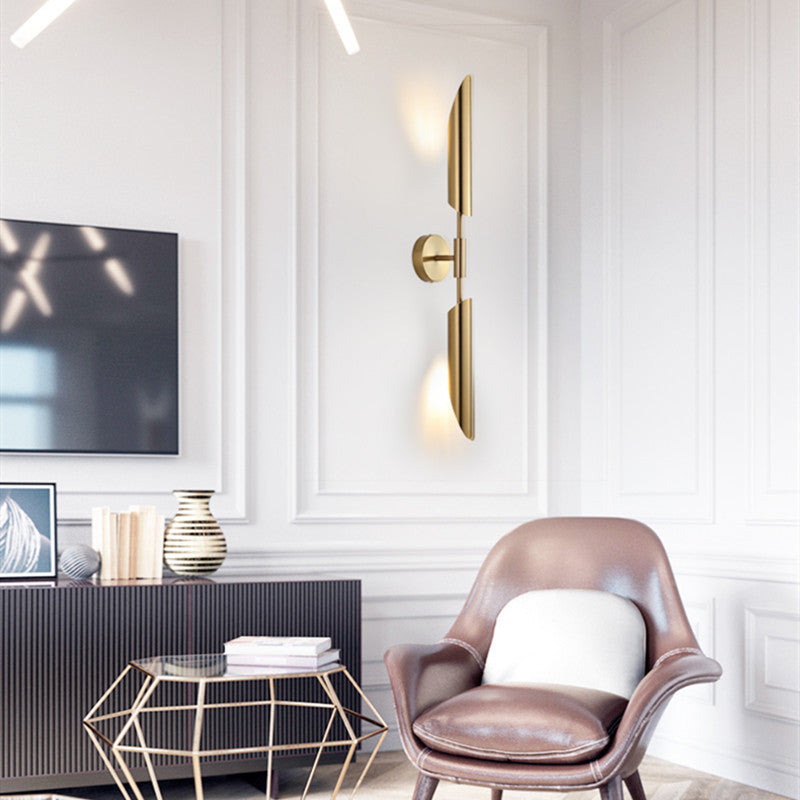 Modern Luxury Geometric Golden Arrow Iron Glass 1/2 Light Wall Sconce Lamp For Bedroom