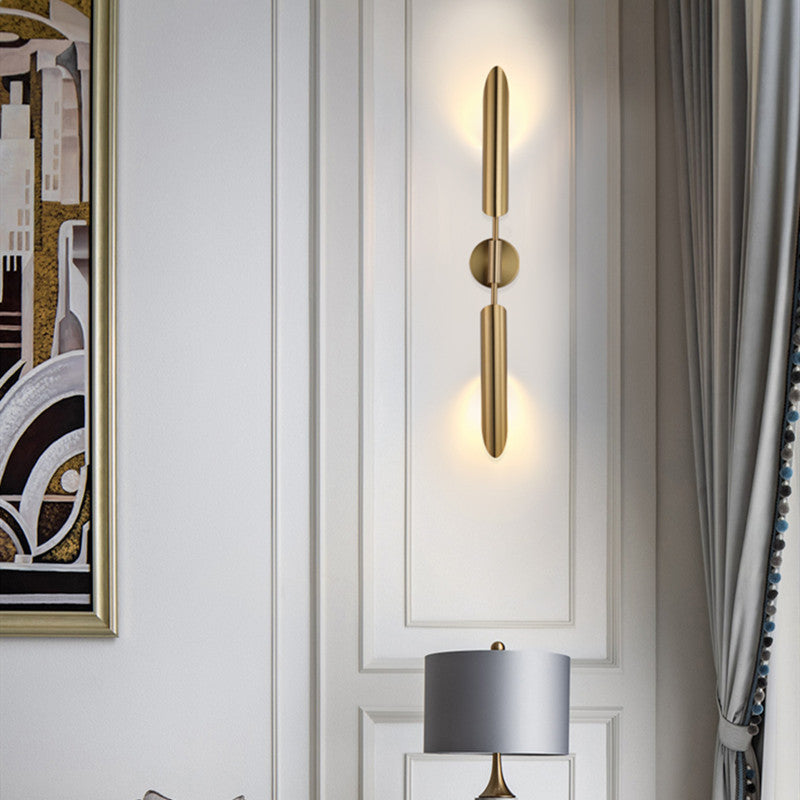 Modern Luxury Geometric Golden Arrow Iron Glass 1/2 Light Wall Sconce Lamp For Bedroom