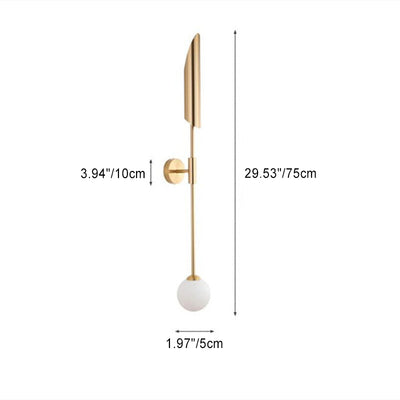 Modern Luxury Geometric Golden Arrow Iron Glass 1/2 Light Wall Sconce Lamp For Bedroom