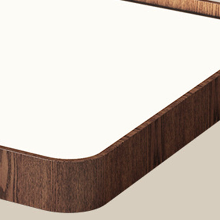 Traditionelle japanische rechteckige runde Holzmaserung Eisen Acryl LED Deckenleuchte für das Wohnzimmer 