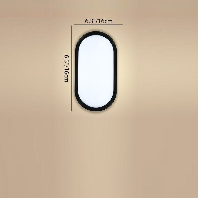 Lámpara de Aplique de Pared LED Ovalada Impermeable Minimalista Moderna de PP PC para Exterior 