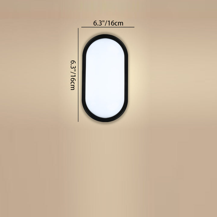 Lámpara de Aplique de Pared LED Ovalada Impermeable Minimalista Moderna de PP PC para Exterior 