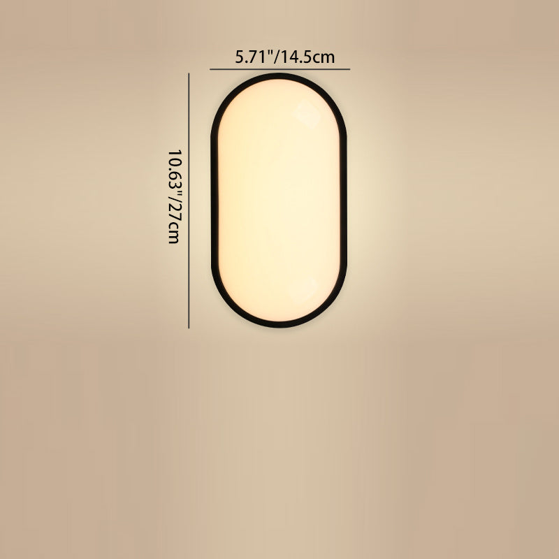 Lámpara de Aplique de Pared LED Ovalada Impermeable Minimalista Moderna de PP PC para Exterior 