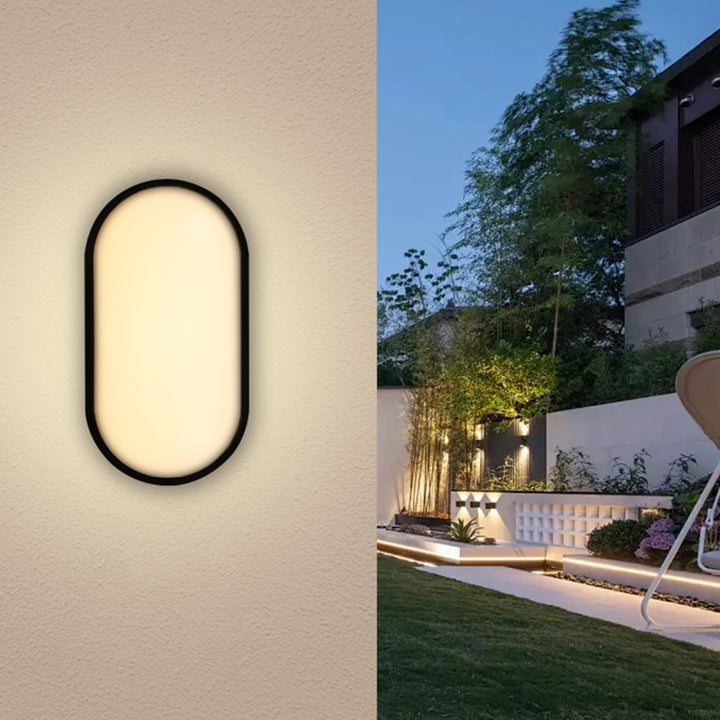 Lámpara de Aplique de Pared LED Ovalada Impermeable Minimalista Moderna de PP PC para Exterior 