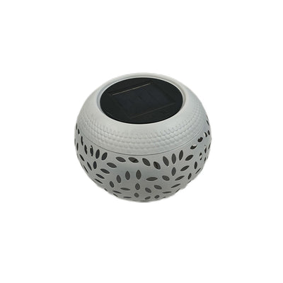 Art déco moderne Lanterne solaire en fer à petits trous Forme de lumières LED extérieures pour jardin 