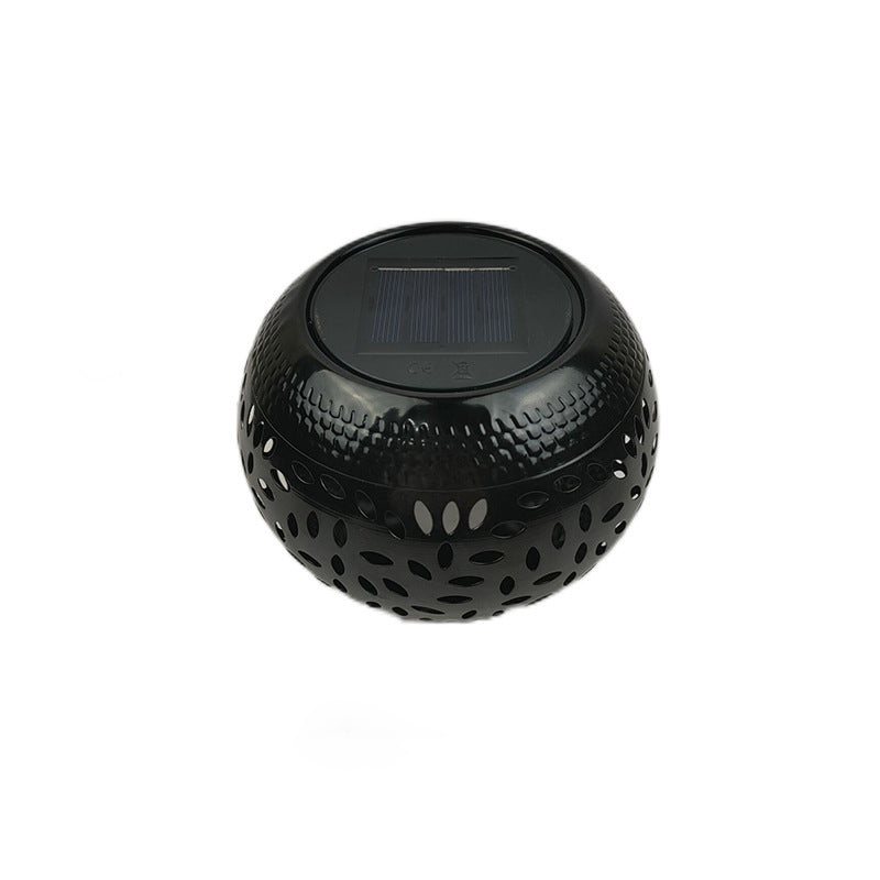 Art déco moderne Lanterne solaire en fer à petits trous Forme de lumières LED extérieures pour jardin 