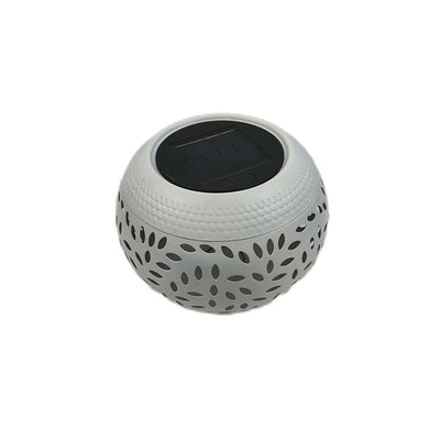 Art déco moderne Lanterne solaire en fer à petits trous Forme de lumières LED extérieures pour jardin 
