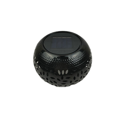 Art déco moderne Lanterne solaire en fer à petits trous Forme de lumières LED extérieures pour jardin 