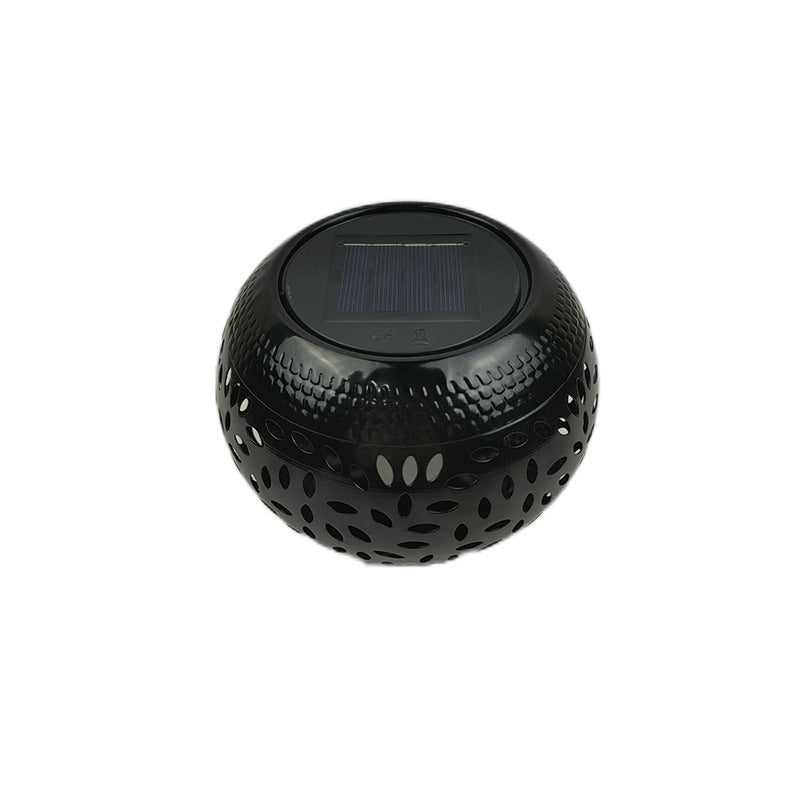 Art déco moderne Lanterne solaire en fer à petits trous Forme de lumières LED extérieures pour jardin 