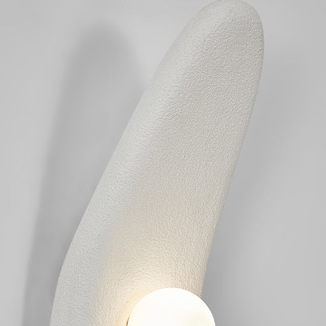 Traditional Japanese Irregular Long Curved Oval High-Density Polystyrene 1-Light Wall Sconce Lamp For Living Room