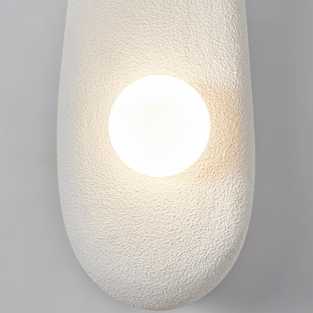 Traditional Japanese Irregular Long Curved Oval High-Density Polystyrene 1-Light Wall Sconce Lamp For Living Room