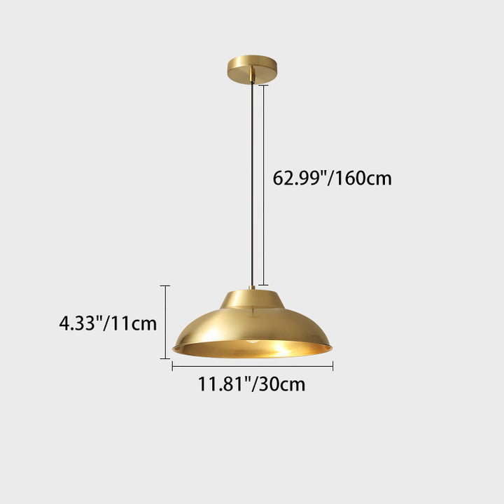 Lámpara colgante de lujo contemporáneo con cúpula cónica de latón y madera de 1 luz para sala de estar 