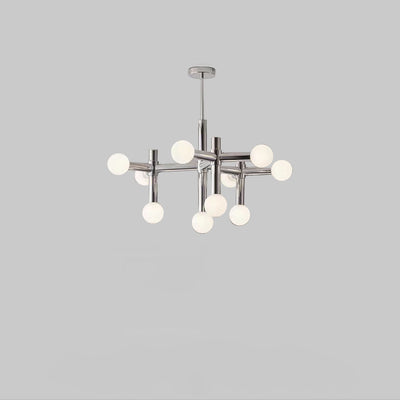 Moderne Mid-Century Sputnik Eisenrahmen Acrylkugel Schirm 10/13-Licht Kronleuchter für Wohnzimmer 