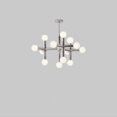 Moderne Mid-Century Sputnik Eisenrahmen Acrylkugel Schirm 10/13-Licht Kronleuchter für Wohnzimmer 