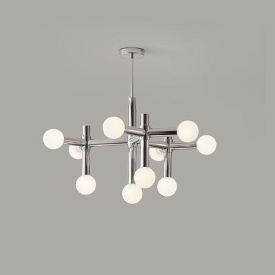 Moderne Mid-Century Sputnik Eisenrahmen Acrylkugel Schirm 10/13-Licht Kronleuchter für Wohnzimmer 