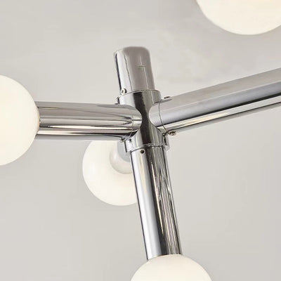Moderne Mid-Century Sputnik Eisenrahmen Acrylkugel Schirm 10/13-Licht Kronleuchter für Wohnzimmer 