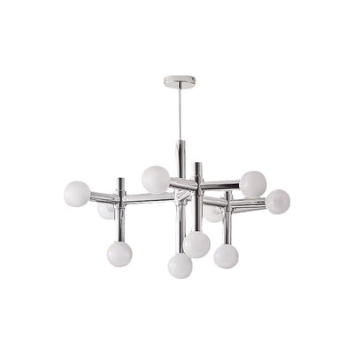 Moderne Mid-Century Sputnik Eisenrahmen Acrylkugel Schirm 10/13-Licht Kronleuchter für Wohnzimmer 