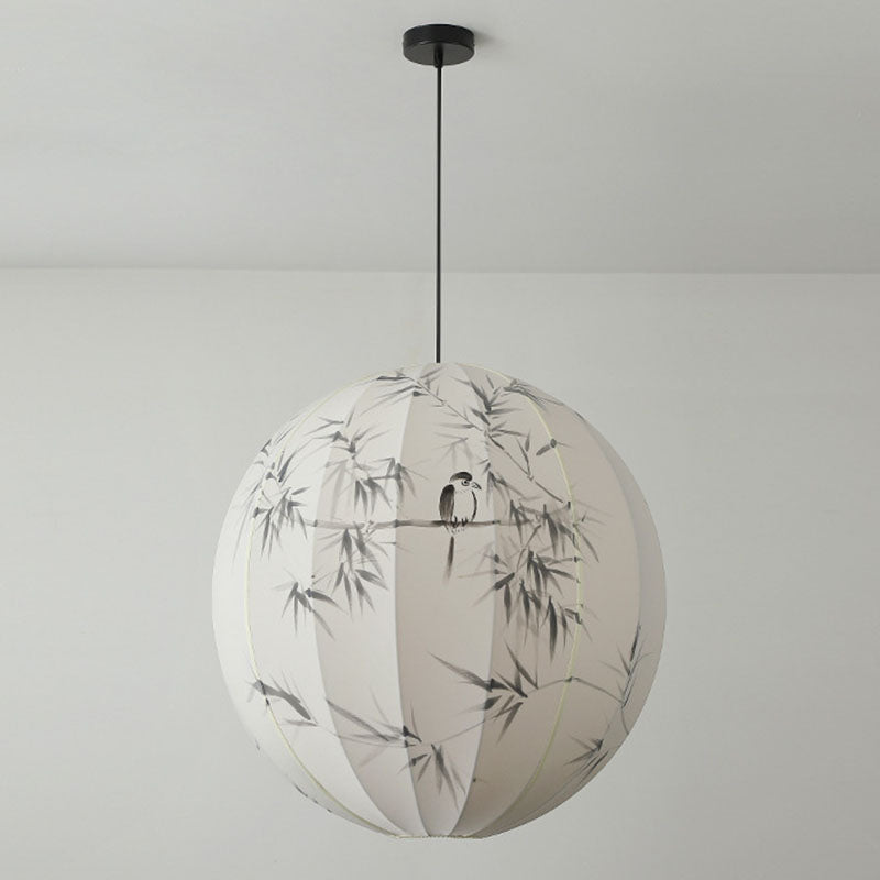Abat-jour rond en tissu avec motif d&