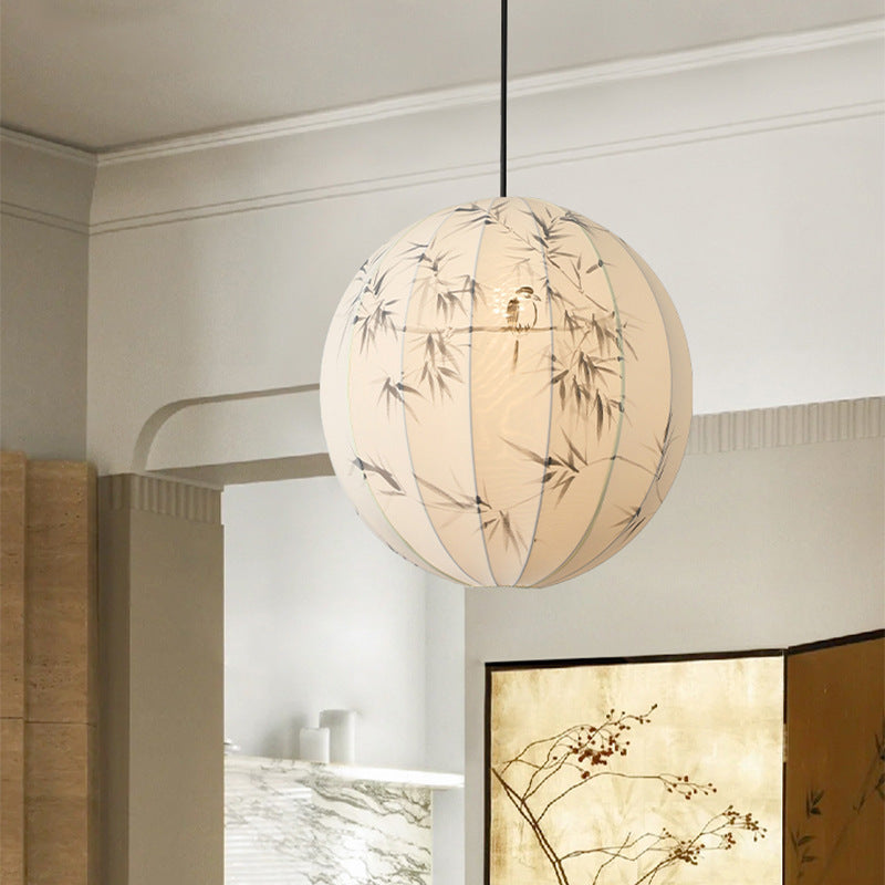 Abat-jour rond en tissu avec motif d&