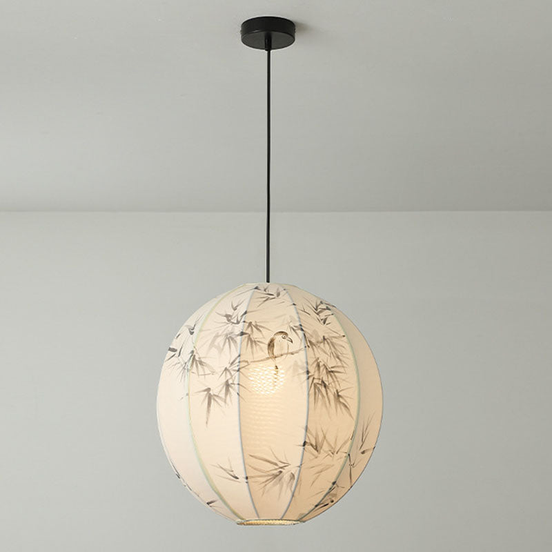 Abat-jour rond en tissu avec motif d&
