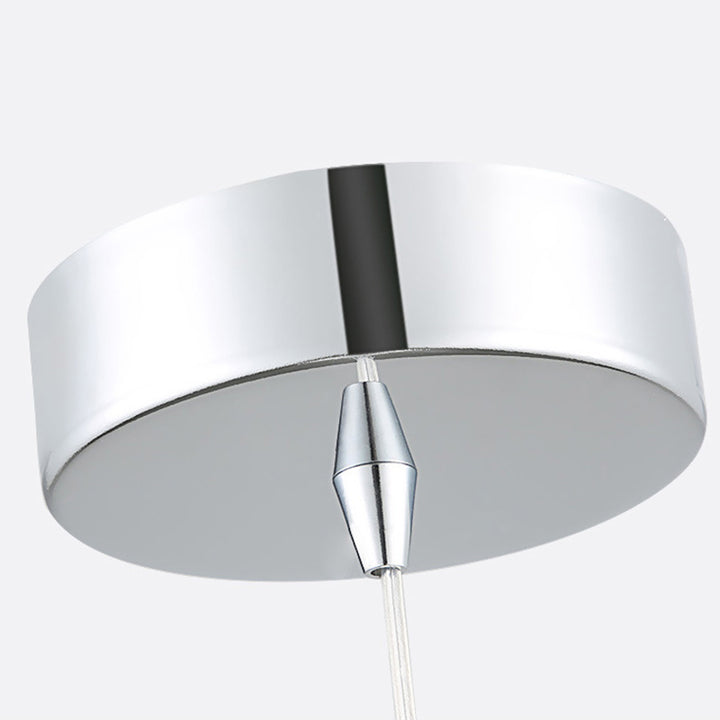 Lustre suspendu moderne minimaliste à base de disque cylindrique évasé en fer et bois à 1 lumière pour chambre 