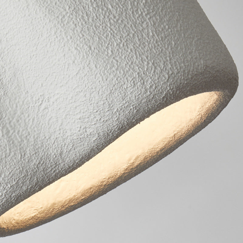 Suspension Luminaire Ovale en Plastique avec Plis Cylindriques Traditionnels Japonais à 1 Lumière pour Chambre 