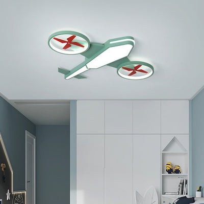 Luz de techo LED de montaje empotrado de acrílico y hierro para dormitorio con diseño contemporáneo de avión creativo 
