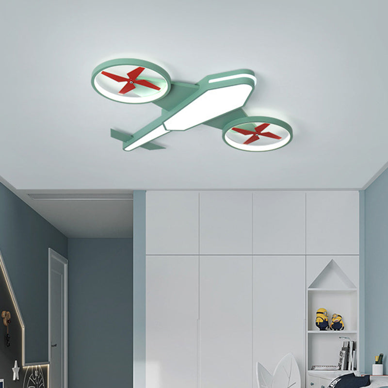 Luz de techo LED de montaje empotrado de acrílico y hierro para dormitorio con diseño contemporáneo de avión creativo 