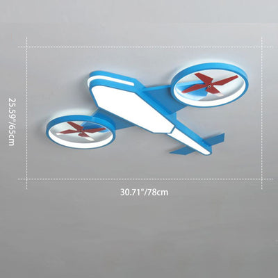 Luz de techo LED de montaje empotrado de acrílico y hierro para dormitorio con diseño contemporáneo de avión creativo 