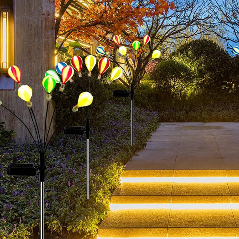 Luz de paisaje de césped LED de plástico de hierro rama de globo solar creativo contemporáneo para jardín 
