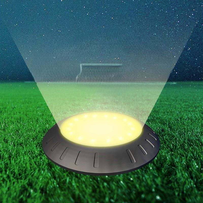 Modernes, unbedeutendes, wasserdichtes Solar-Landschaftslicht aus Polysilizium-Kunststoff mit runder Scheibe, LED-Bodenstecker für den Garten 