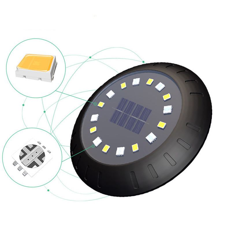 Modernes, unbedeutendes, wasserdichtes Solar-Landschaftslicht aus Polysilizium-Kunststoff mit runder Scheibe, LED-Bodenstecker für den Garten 