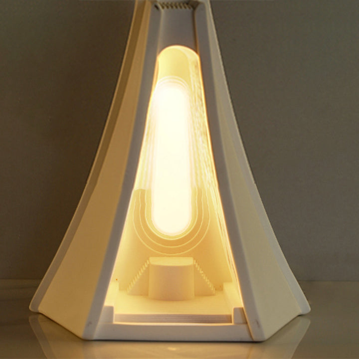 Lampe de table LED en plâtre Prism Tower scandinave contemporaine pour chambre 