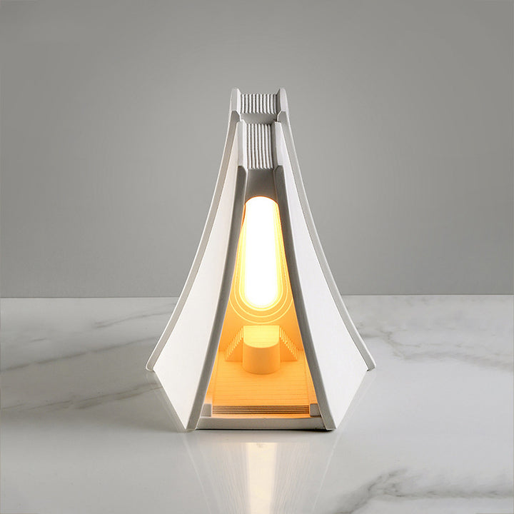 Lampe de table LED en plâtre Prism Tower scandinave contemporaine pour chambre 