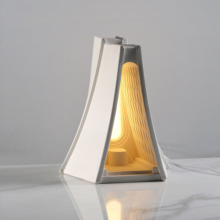 Lampe de table LED en plâtre Prism Tower scandinave contemporaine pour chambre 