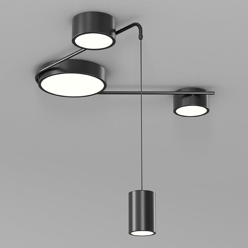 Lumière de plafond LED moderne minimaliste en fer avec cylindre long pour salon 