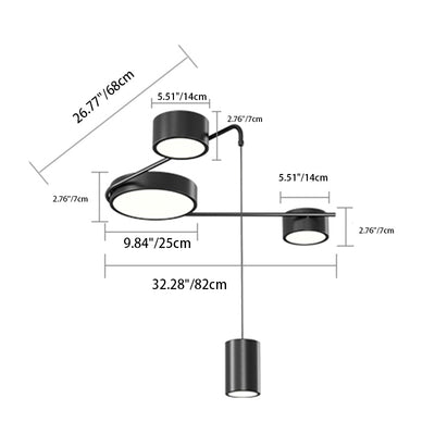 Lumière de plafond LED moderne minimaliste en fer avec cylindre long pour salon 
