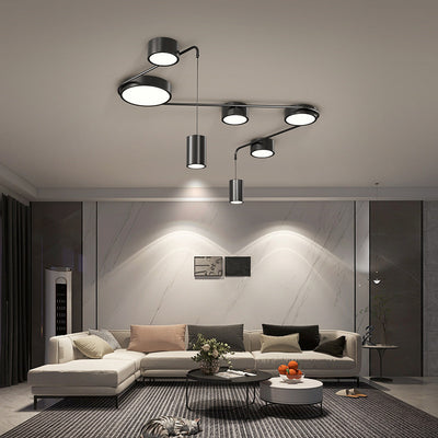 Lumière de plafond LED moderne minimaliste en fer avec cylindre long pour salon 
