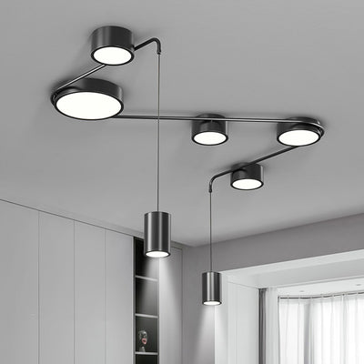 Lumière de plafond LED moderne minimaliste en fer avec cylindre long pour salon 