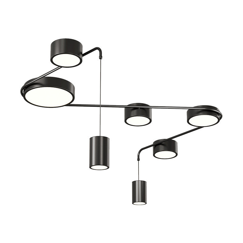Lumière de plafond LED moderne minimaliste en fer avec cylindre long pour salon 